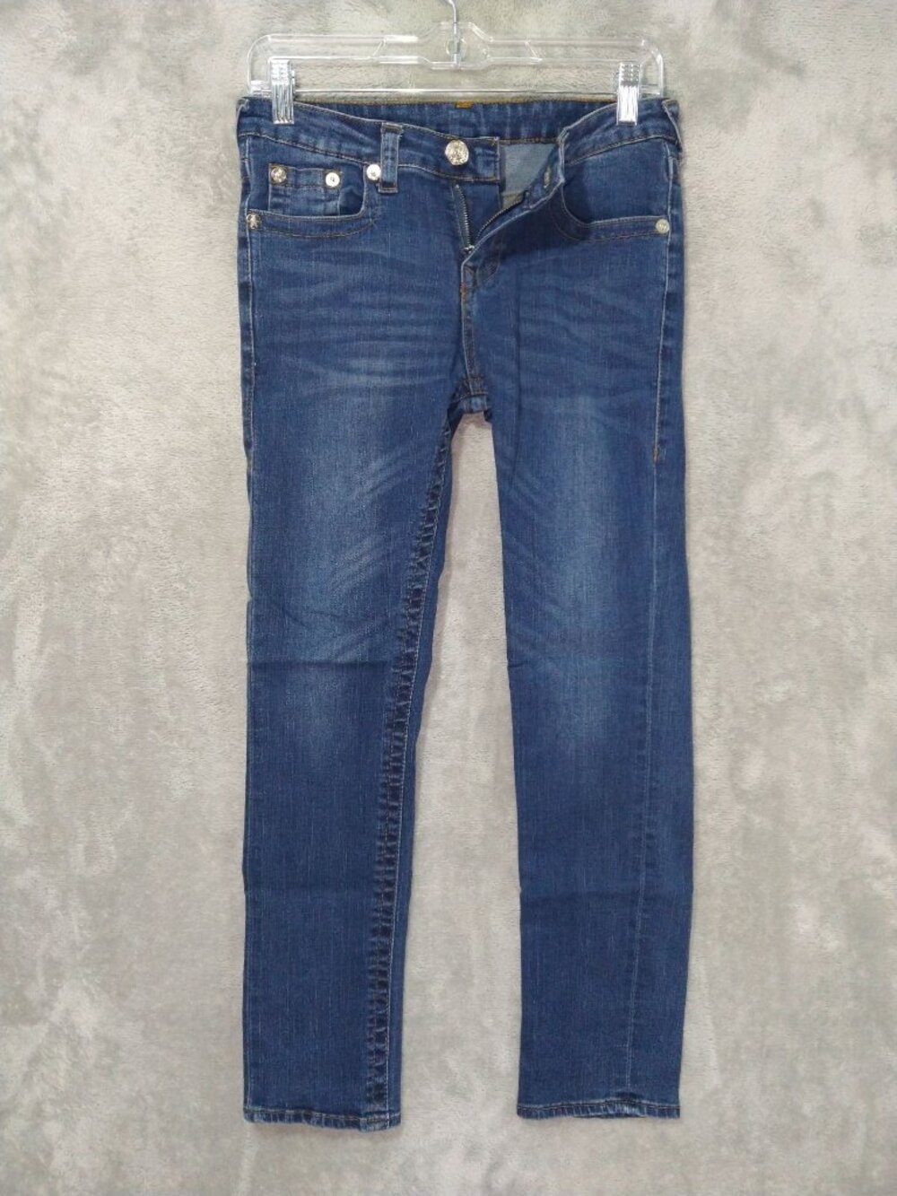 True Religion Jeans Girls 14 Blue Denim Stretch Slim Straight Savage Saloon